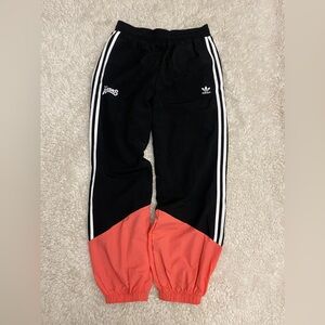 Adidas Kids Black and Coral Joggers